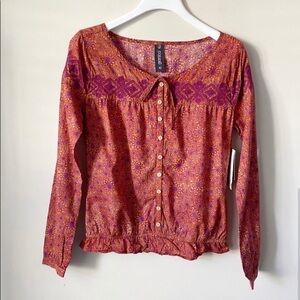 Gramicci Peasant Blouse Orange Size XS